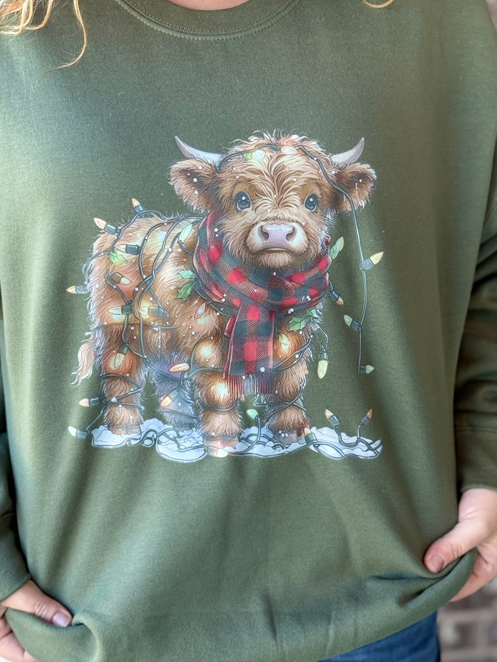 Christmas Highland Cow Sweatshirt