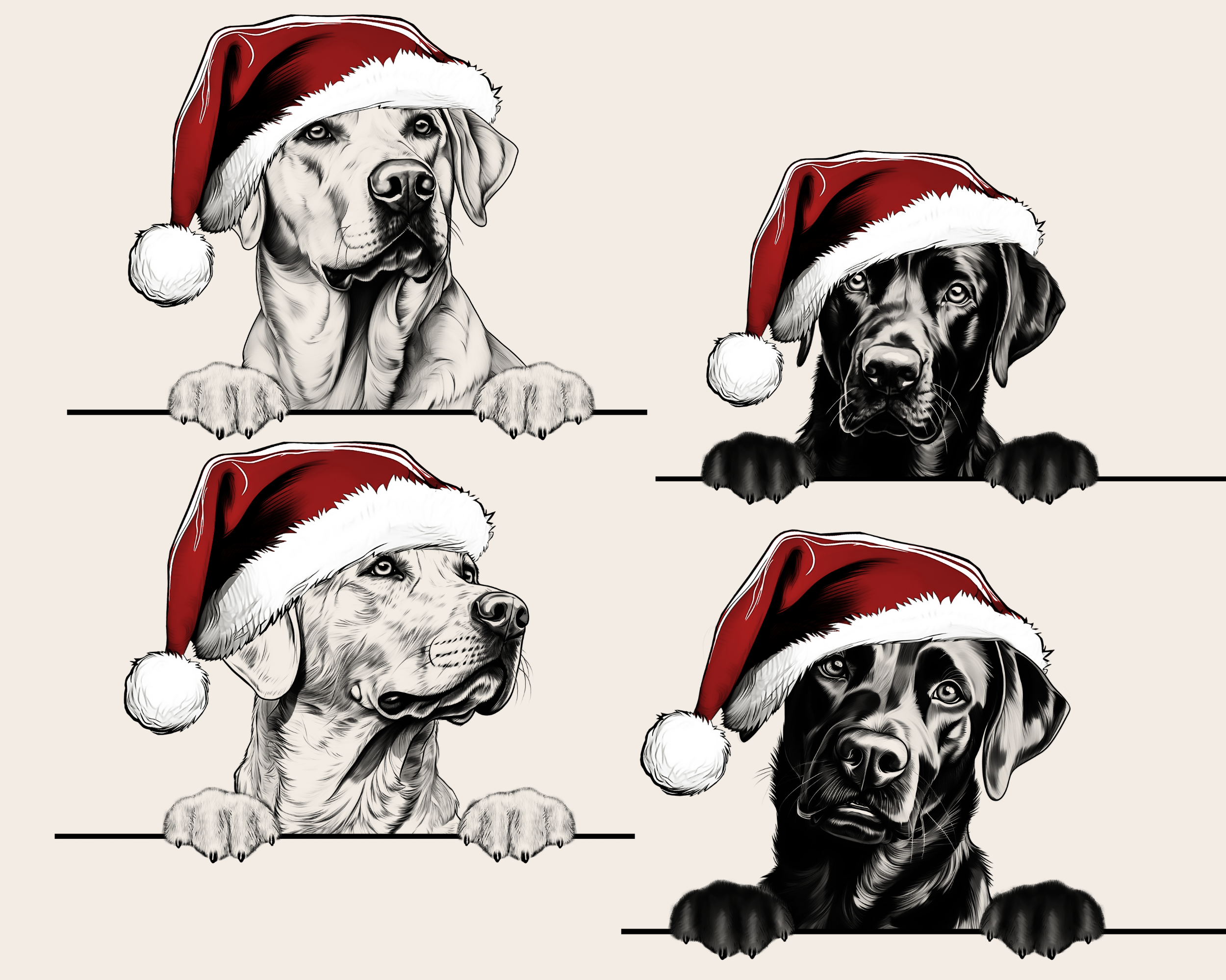 Santa Hat Doggy Graphic
