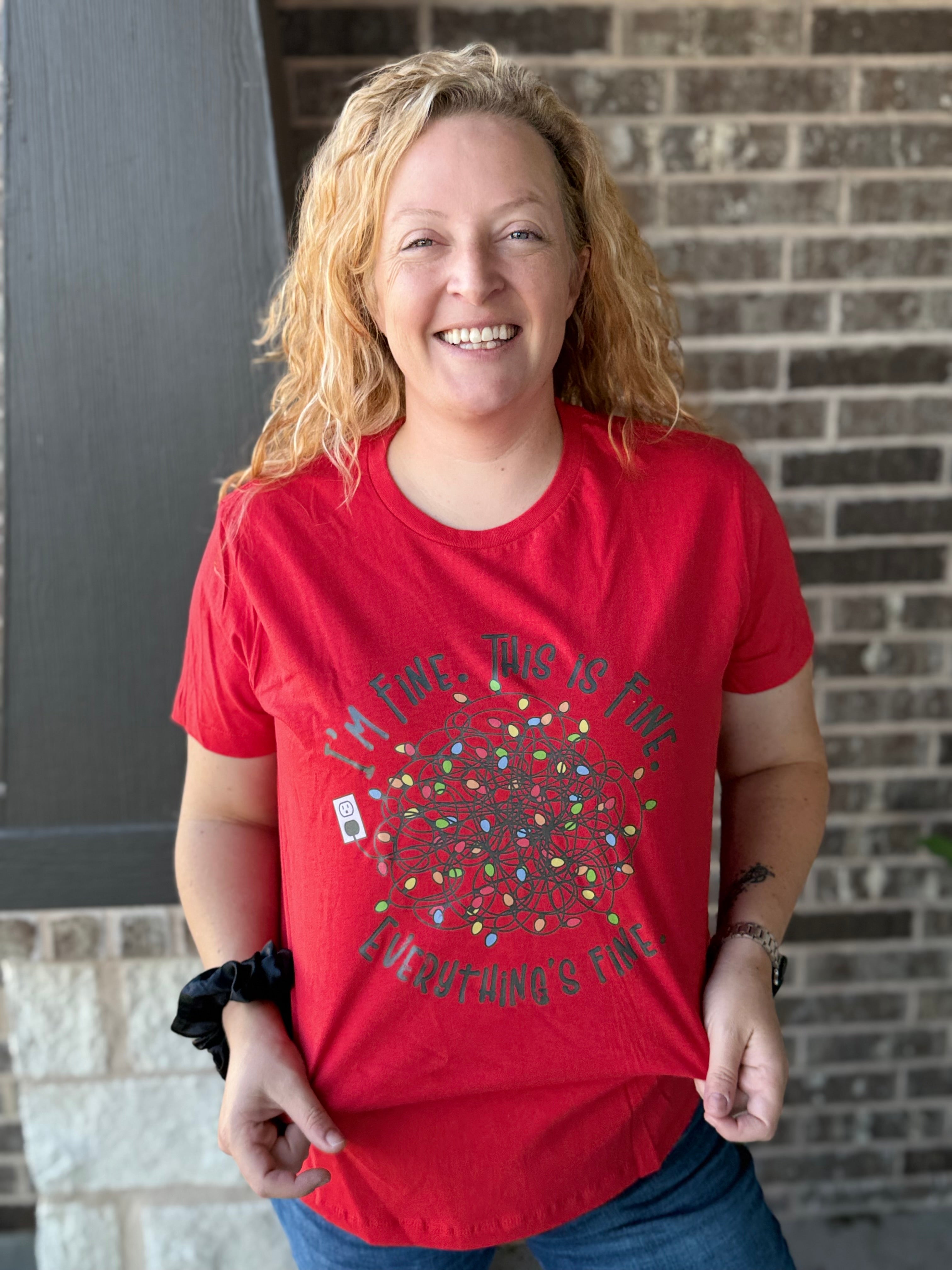 I’m Fine Christmas Lights Tee