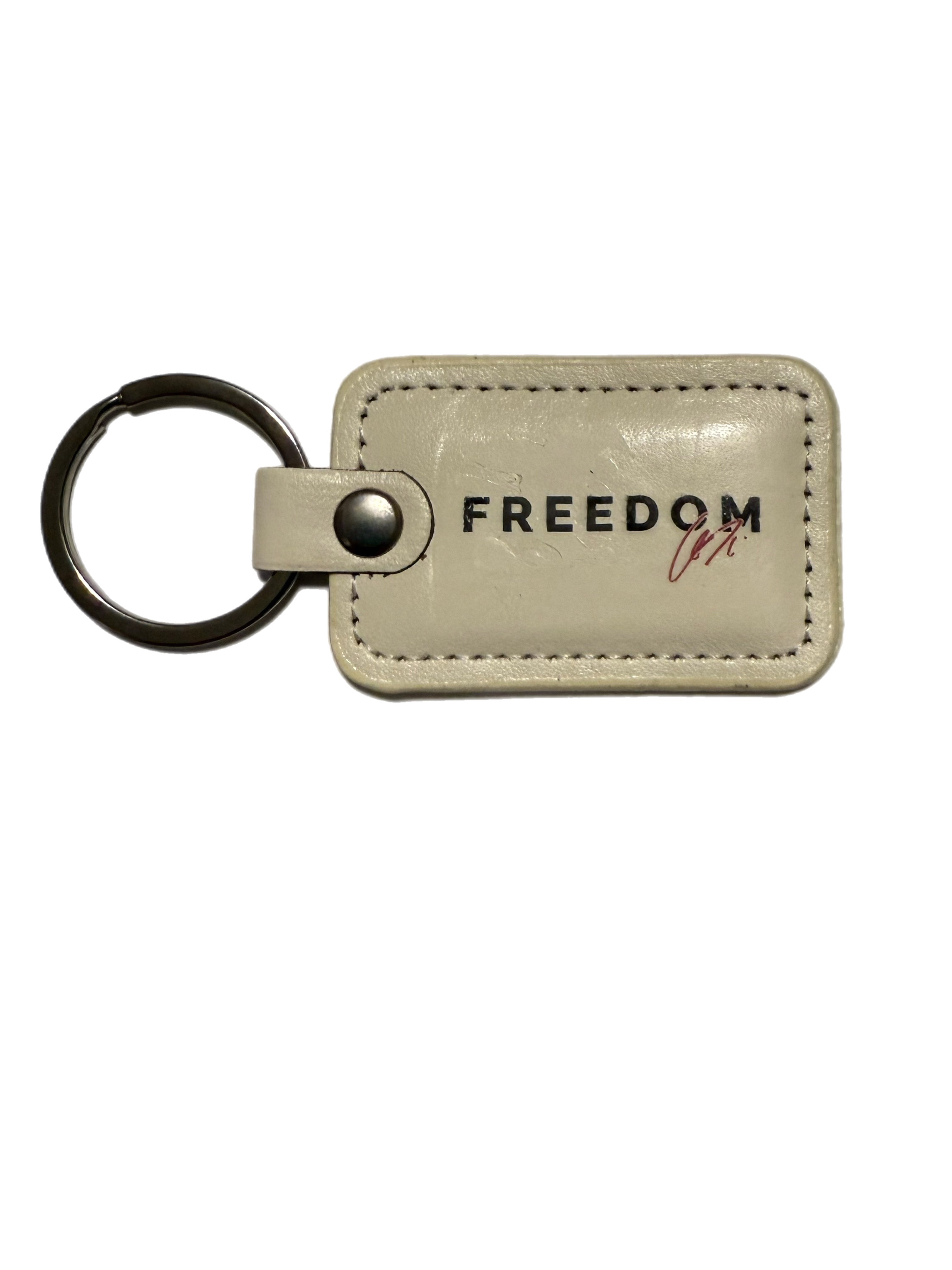White Freedom Keychain