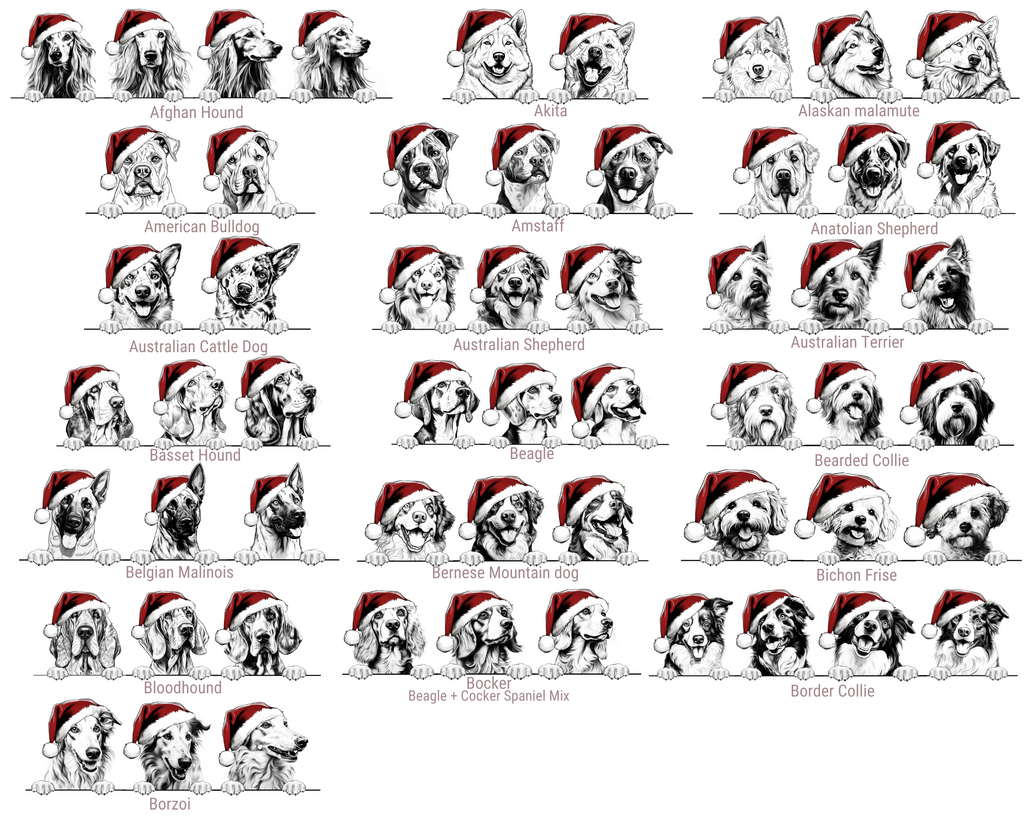Santa Hat Doggy Graphic