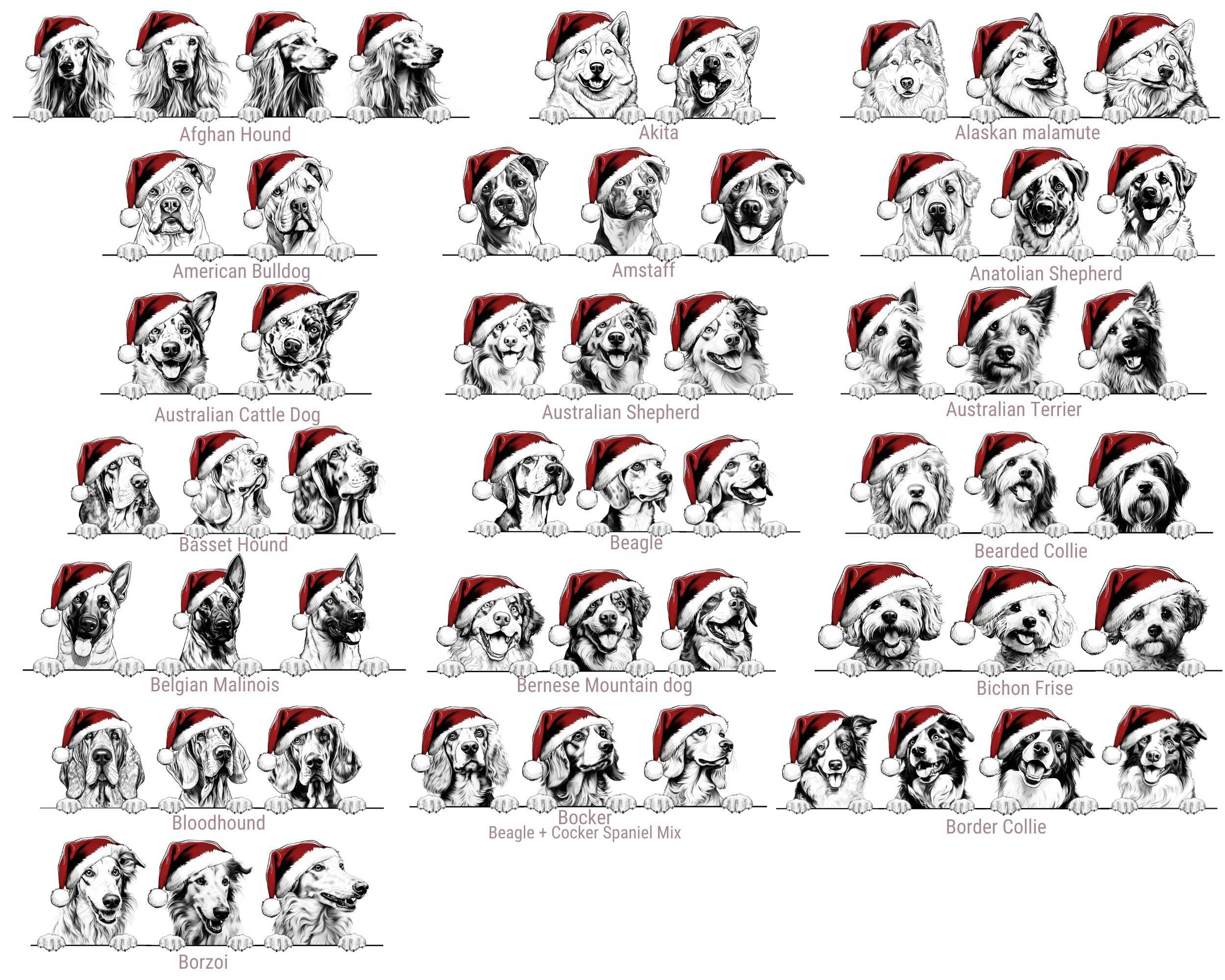 Santa Hat Doggy Graphic