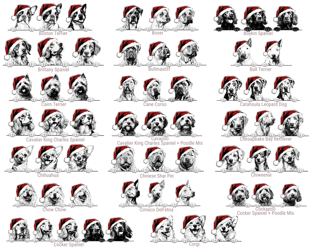 Santa Hat Doggy Graphic