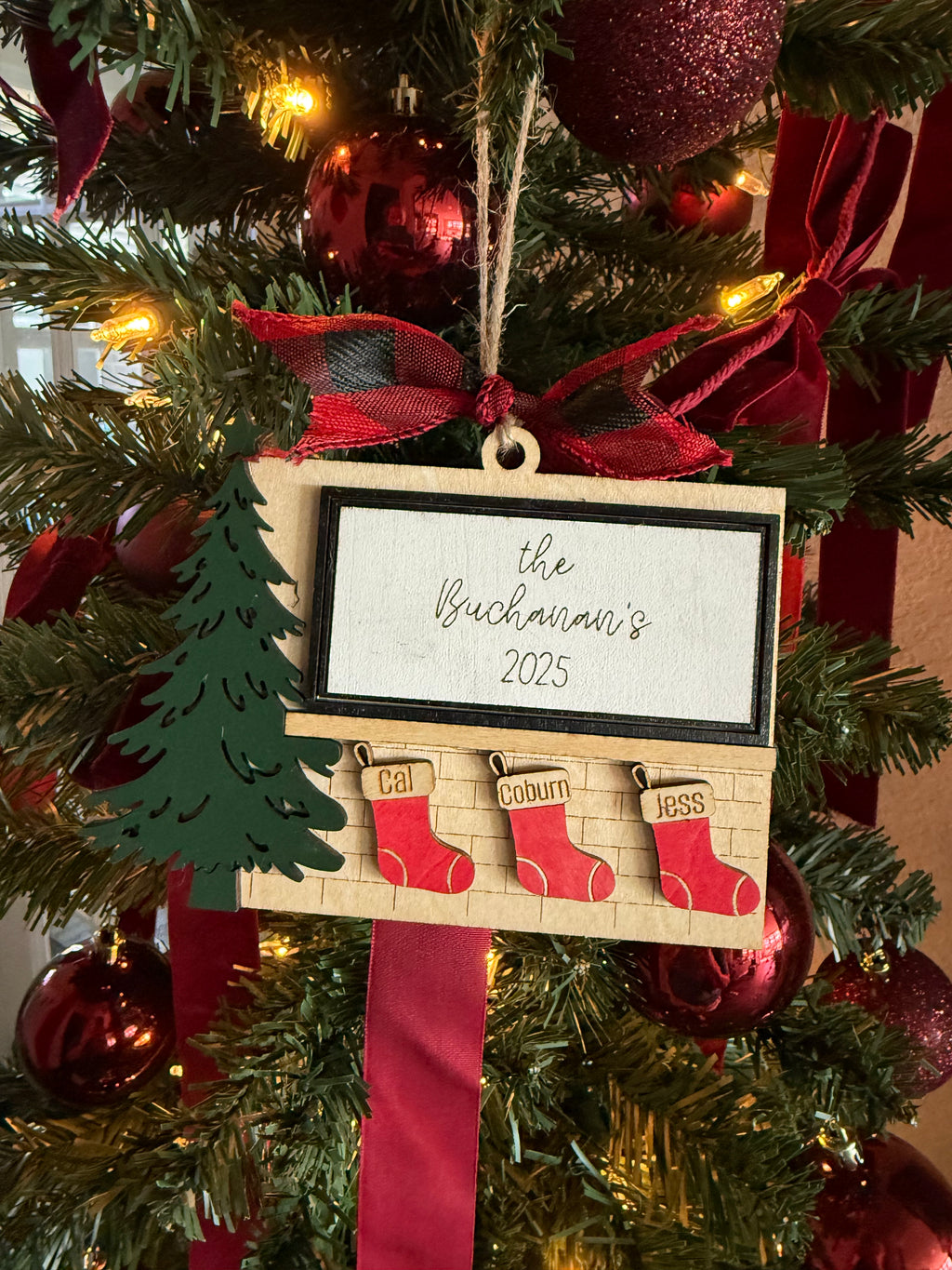 Family Christmas Stocking Ornament