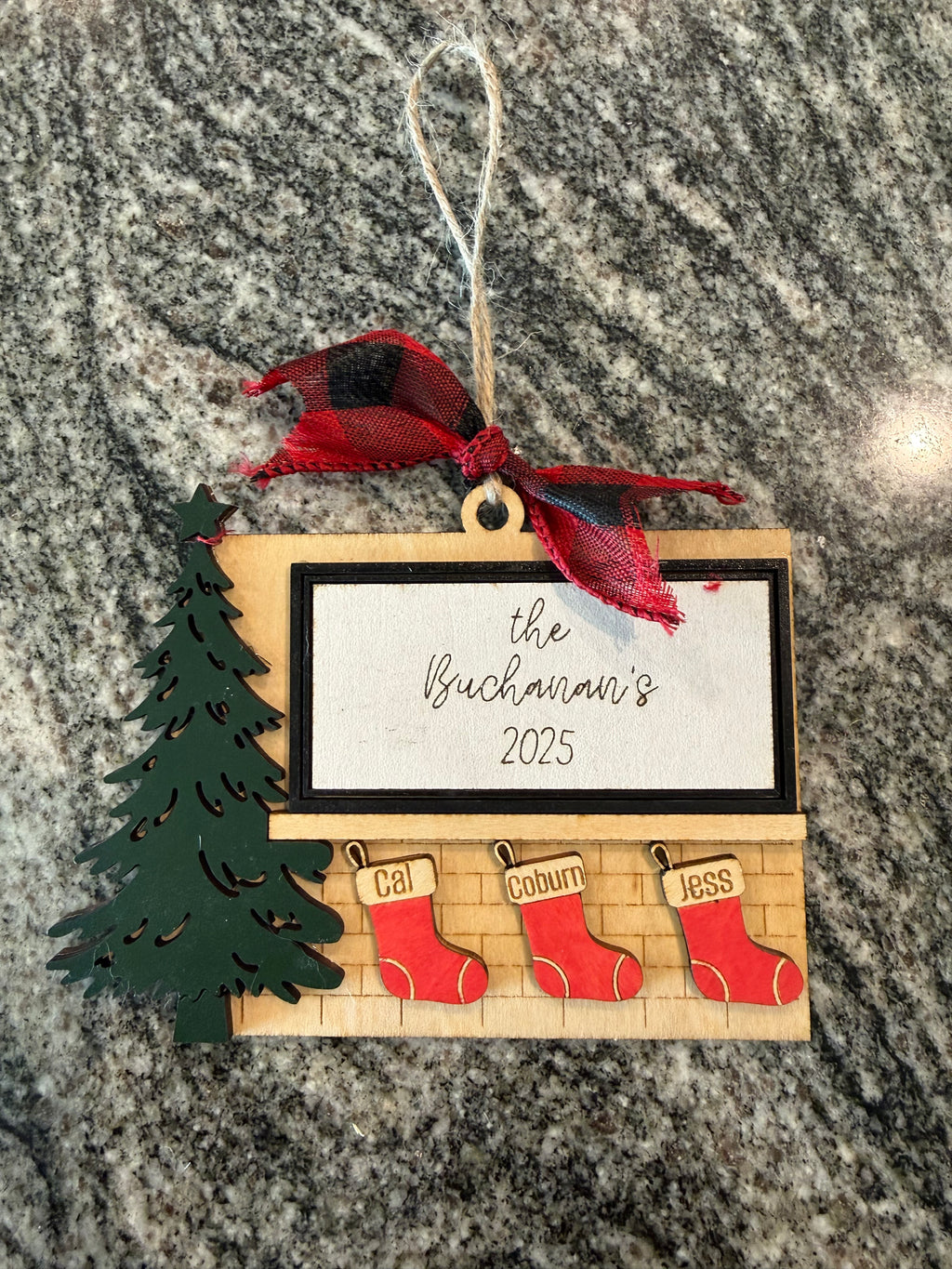 Family Christmas Stocking Ornament
