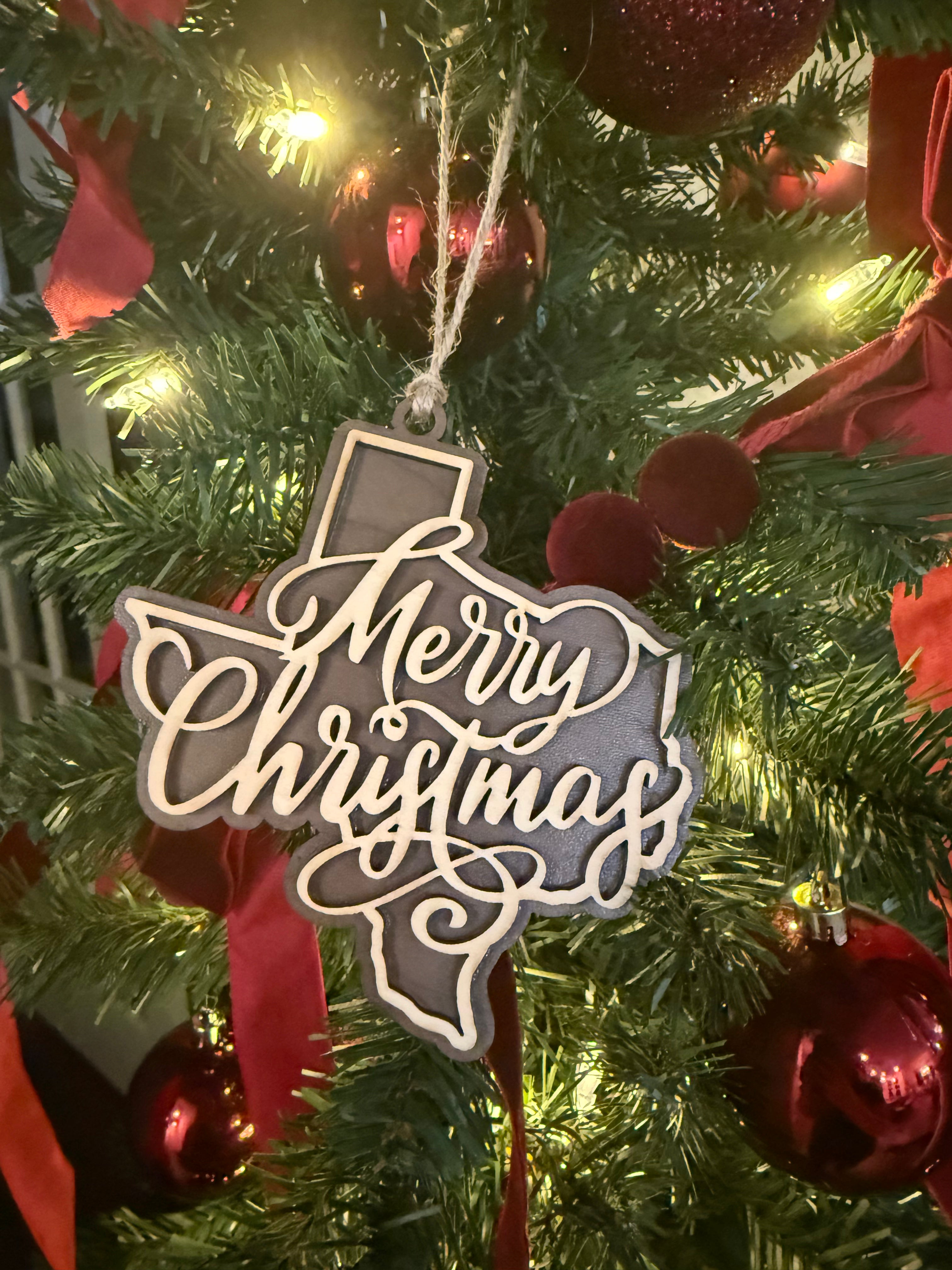 Texas Merry Christmas Ornament